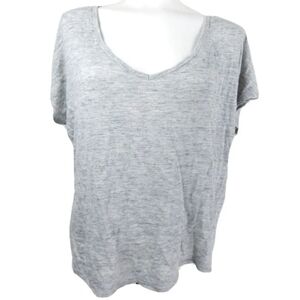 Vince Gray V-Neck Boxy Linen Tee